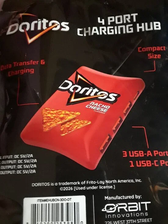 Fun Doritos Charger Port x 4 USB Including C Port - Picture 1 of 5